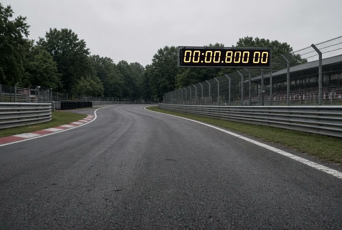 Sterza circuit lap timer above a race track